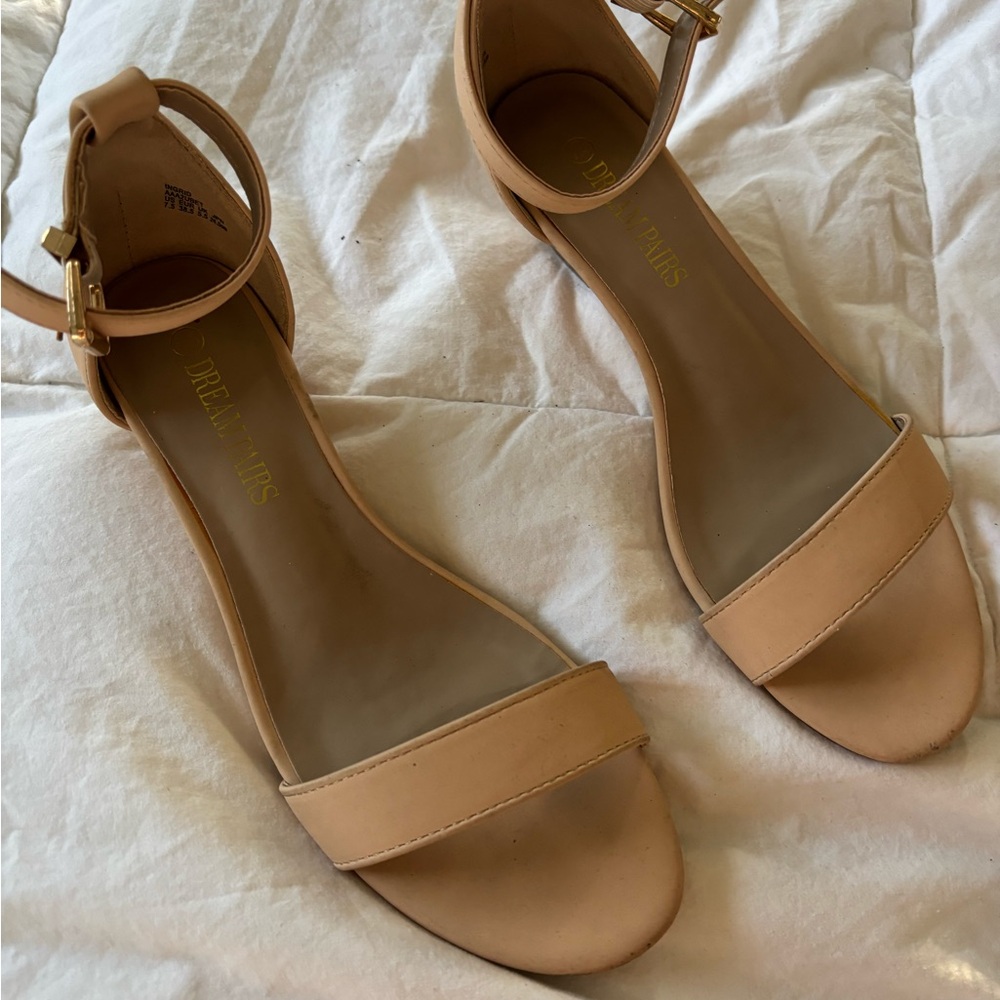 Dream Pairs Nude Ankle Strap Sandals